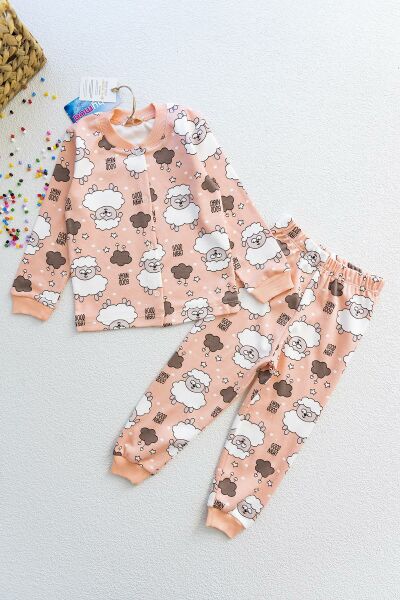 Kuzucuk Figürlü Önden Çıtçıtlı Kız Çocuk Pijama Takımı