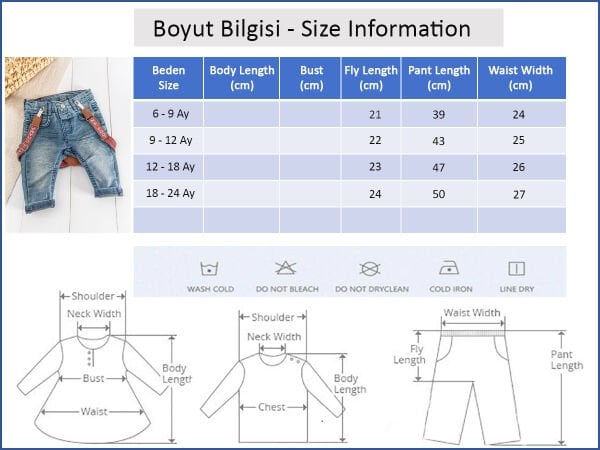Denim Kumaş Askılı Erkek Bebek Kot Pantolon