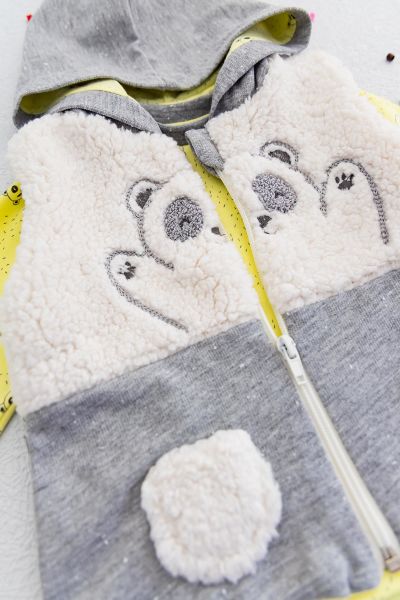 Panda Figürlü Yelekli Erkek Bebek Takım