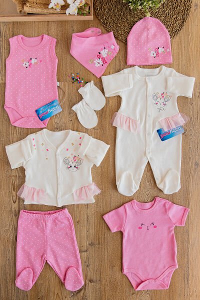 Minik Fare Kız Bebek Hastane Çıkışı Bebek Takımı