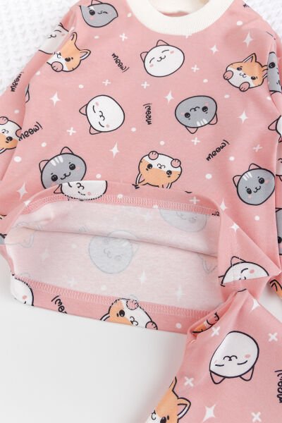 Fiğürlü %100 Pamuk Kız Erkek Bebek Çocuk Pijama Takımı SOMON - 5 Yaş