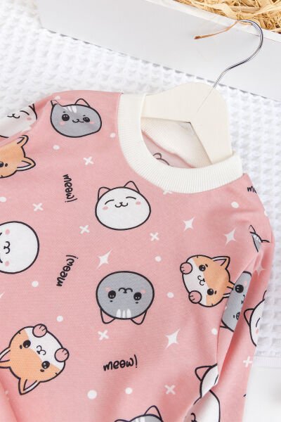 Fiğürlü %100 Pamuk Kız Erkek Bebek Çocuk Pijama Takımı SOMON - 5 Yaş