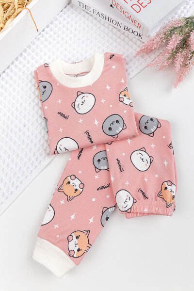 Fiğürlü %100 Pamuk Kız Erkek Bebek Çocuk Pijama Takımı SOMON - 6 Yaş