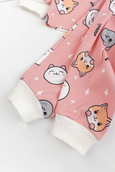 Fiğürlü %100 Pamuk Kız Erkek Bebek Çocuk Pijama Takımı SOMON - 6 Yaş