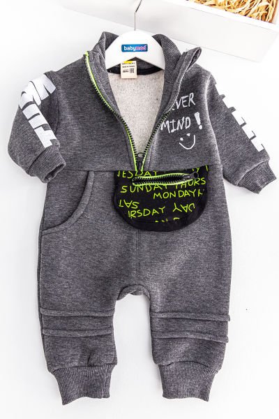 Yazı Baskılı Kışlık Erkek Bebek Tulum