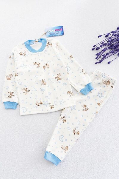 Önden Çıt Çıtlı Erkek Çocuk Pijama Takımı
