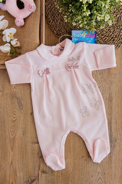 Pembe Tül Detaylı Kız Bebek Tulum