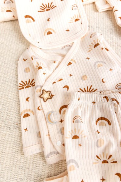 Güneş Temalı Natural 10'lu 100% Pamuk Kız/Erkek Bebek Hastane Çıkışı Yeni Doğan Set