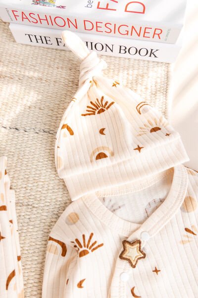 Güneş Temalı Natural 10'lu 100% Pamuk Kız/Erkek Bebek Hastane Çıkışı Yeni Doğan Set