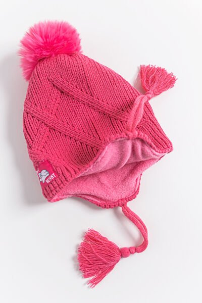 Tavşan Figürlü Ponponlu 4-8 Yaş Kız Çocuk Bere FUŞYA - 4-8 Yaş