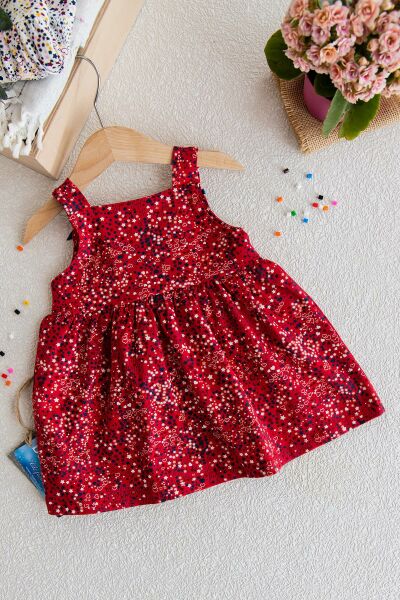 Askılı Bebek Penye Elbise Kız çocuk Askılı Penye Elbise KIRMIZI - 2 Yaş