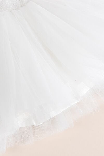 Çantalı Fisto Yakalı 100% Pamuk Kız Bebek Çocuk Elbise Ekru