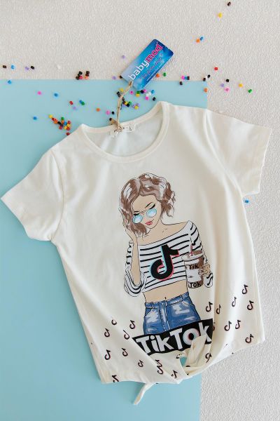 Tiktok Önden Bağlamalı Kız Çocuk Yazlık Body