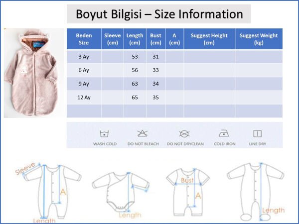 Ayıcık Figürlü Welsoft Kız Bebek Uyku Tulumu