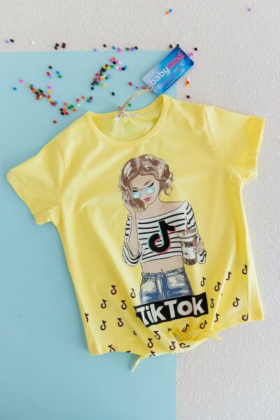 Tiktok Önden Bağlamalı Kız Çocuk Yazlık Body