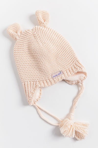 Baby Girl Kulaklıklı 1-4 Yaş Kız Çocuk Bere PUDRA - 1-4 Yaş