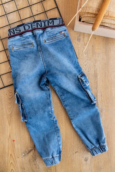 Erkek Çocuk Denim Kumaş Kot Kargo Pantolon