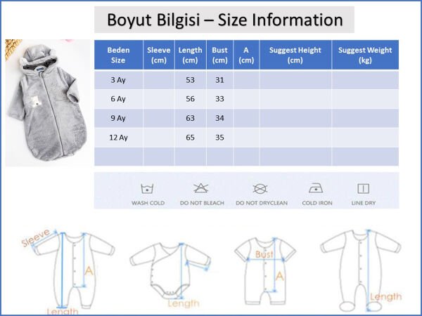 Ayıcık Figürlü Welsoft Bebek Uyku Tulumu