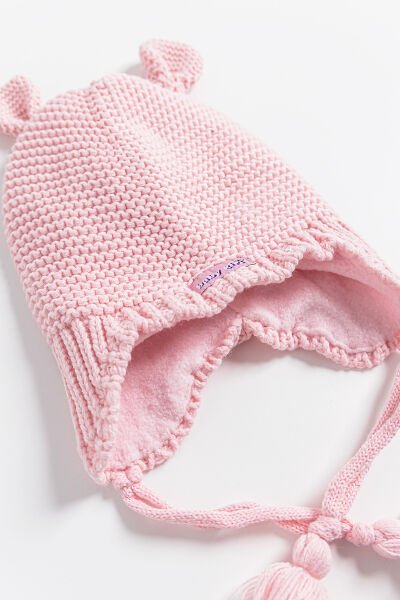 Baby Girl Kulaklıklı 1-4 Yaş Kız Çocuk Bere PEMBE - 1-4 Yaş