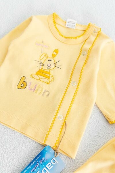 Önden Çıtçıtlı Tavşan Figürlü İkili Bebek Takımı