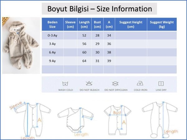 Ayıcık Figürlü Welsoft Peluş Astronot Erkek Bebek Tulum