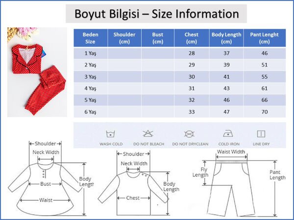 Puantiye Desenli Kırmızı Kız Çocuk Pijama Takımı