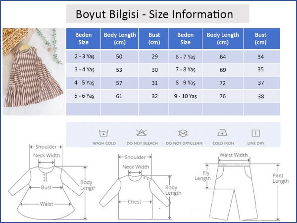 Çizgili Desenli Yazlık Kız Çocuk Elbise BEJ - 6-7 Yaş