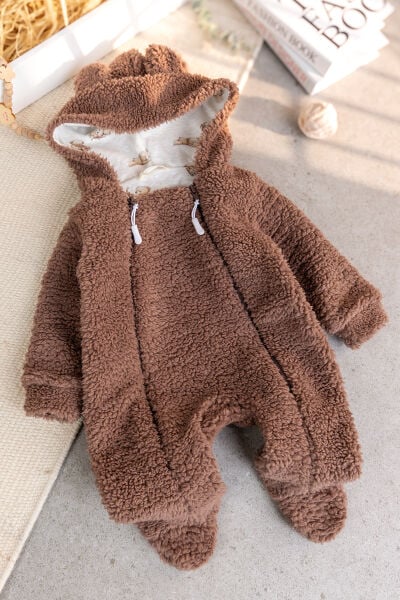 Kışlık Premium Kalite Kız Peluş Erkek Bebek Tulum
