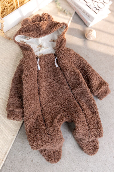 Kışlık Premium Kalite Kız Peluş Erkek Bebek Tulum
