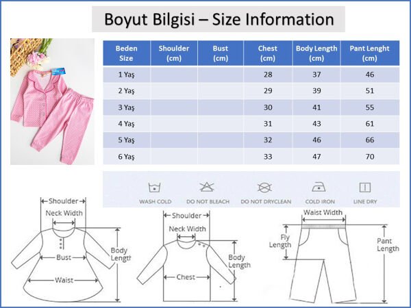 Puantiye Desenli Pembe Kız Çocuk Pijama Takımı