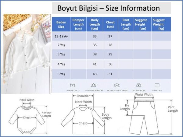Taşlı Düğme Detaylı Kız Çocuk Gömlek Ekru