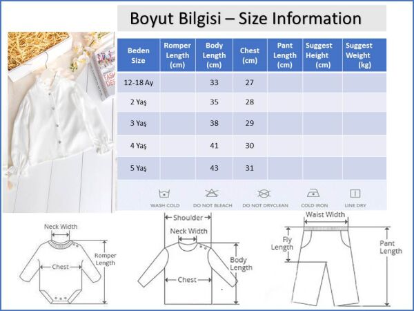 Taşlı Düğme Detaylı Kız Çocuk Gömlek Ekru