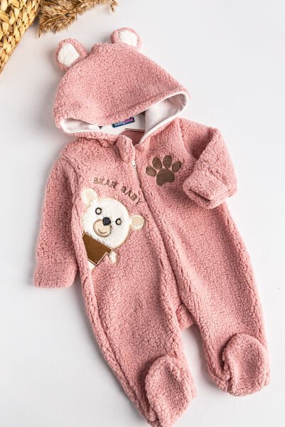 Ayıcık Figürlü Peluş Kız Bebek Tulum