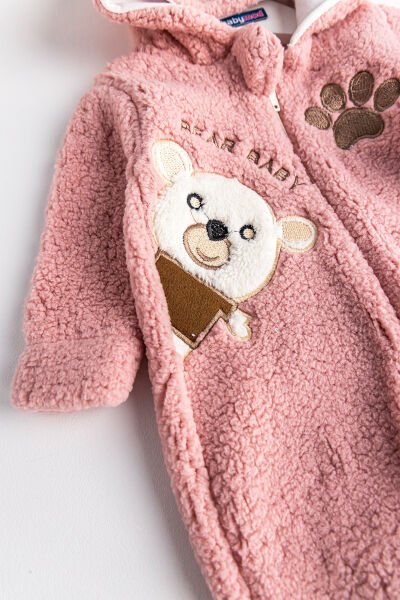 Ayıcık Figürlü Peluş Kız Bebek Tulum
