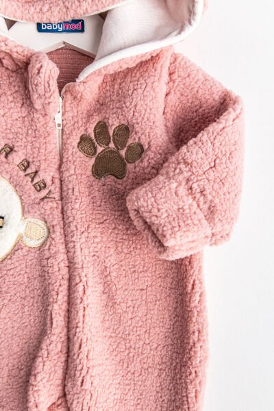Ayıcık Figürlü Peluş Kız Bebek Tulum