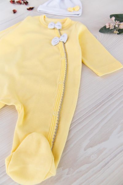 Uzun Kollu İkili Kız Bebek Tulum Takım