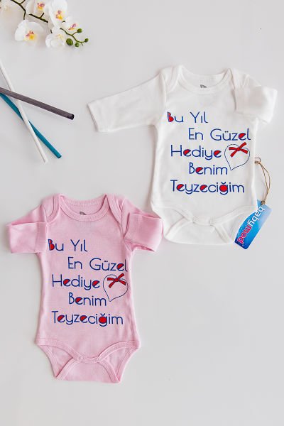 Yazılı Bebek Çıt Çıtlı Body 2'li Zıbın Takım