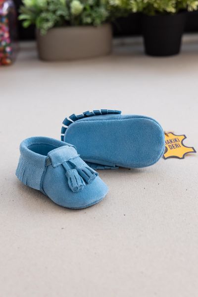 Hakiki Deri Erkek Bebek İlk Adım Bebek Patik