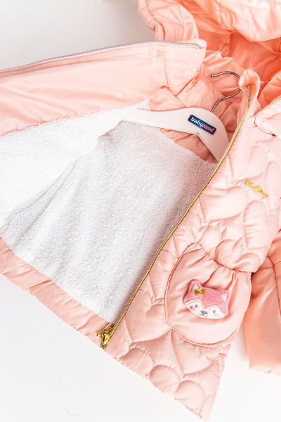 Kalp Kapitoneli İçi Peluş Kız Bebek Mont