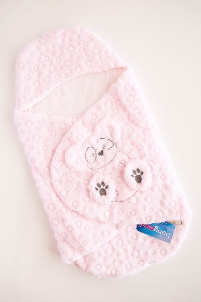 Peluş Kız Bebek Kundak PEMBE - 0-6 Ay