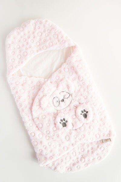 Peluş Kız Bebek Kundak PEMBE - 0-6 Ay