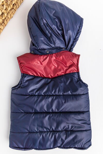 Kapüşonlu İçi Peluş Erkek Çocuk Şişme Yelek