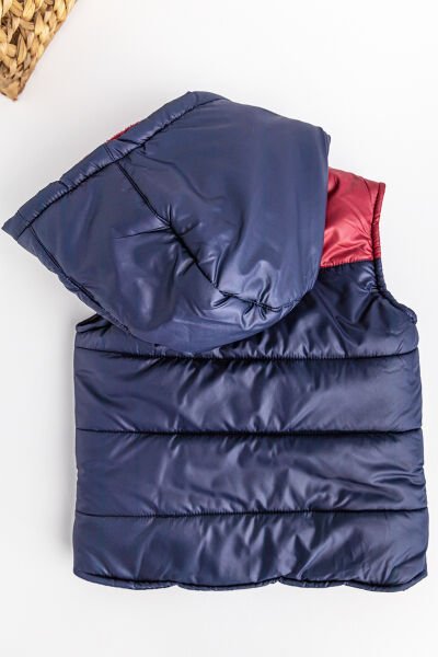 Kapüşonlu İçi Peluş Erkek Çocuk Şişme Yelek