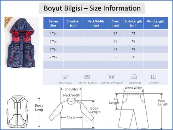 Kapüşonlu İçi Peluş Erkek Çocuk Şişme Yelek