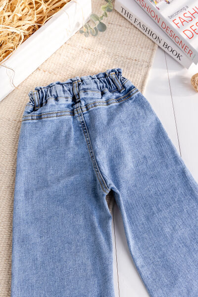 Yıldız İşlemeli Denim Kız Çocuk Kot Pantolon