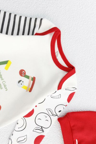 Elma Temalı Üçlü Bebek Takımı Zıbın Seti