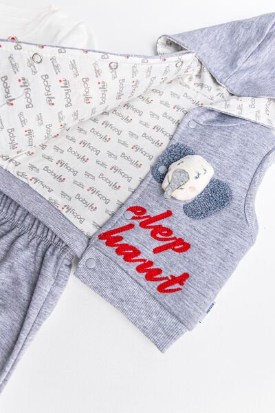 Fil Figürlü Üçlü Yelekli Kız Bebek Takım