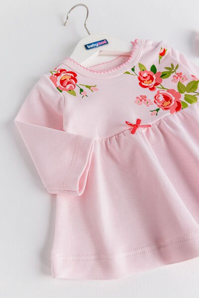 Gül Baskılı 3 Parça Kız Bebek Takım Bebek Set