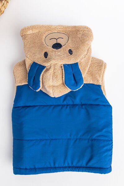 Ayıcık Figürlü Kapüşonlu Welsoft Erkek Çocuk Şişme Yelek