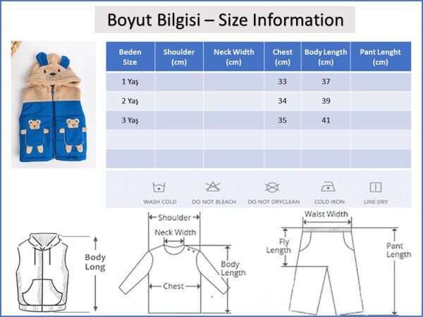 Ayıcık Figürlü Kapüşonlu Welsoft Erkek Çocuk Şişme Yelek